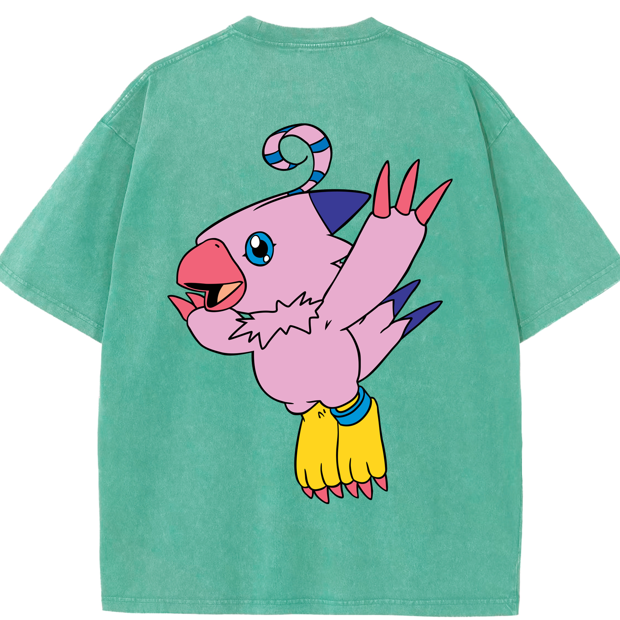 （画像用） Digimon デジタルモンスター/デジモン 綿100% ヴィンテージ風 半袖Tシャツ（背面プリント）